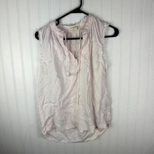 Cloth & Stone Blouse Sleeveless Frayed‎ Edges Size XS Light Pink